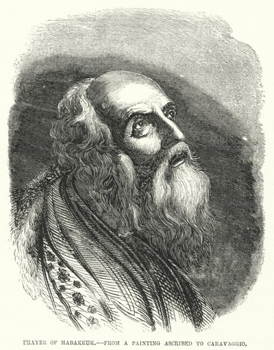 Prayer of Habakkuk, from a painting ascribed to Caravaggio by English School