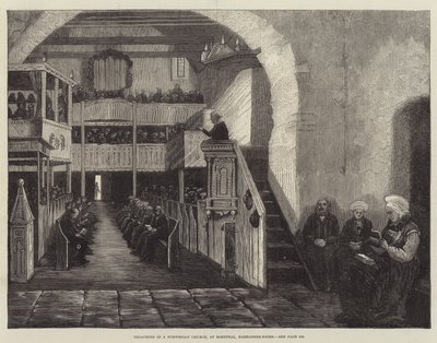Preaching in a Norwegian Church, at Rosendal, Hardanger-Fjord by English School