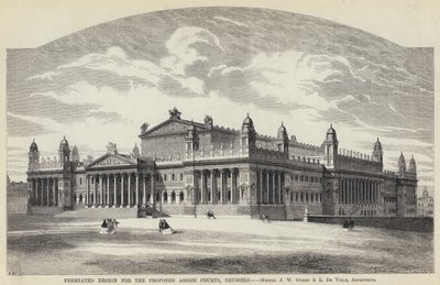 Premiated Design for the Proposed Assize Courts, Brussels by English School