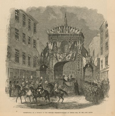 Presentation of a Bouquet to the Princess Frederick William at Temple Bar by English School
