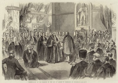 Presentation of the Freedom of the City of London to Garibaldi at Guildhall by English School