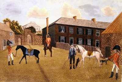 Primitive English Horses and Soldiers by English School