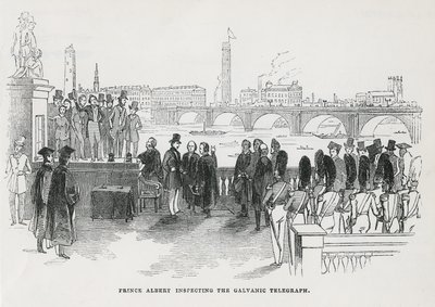Prince Albert inspecting the galvanic telegraph by English School
