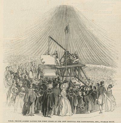 Prince Albert Laying the First Stone of the New Hospital for Consumption and Diseases of the Chest by English School