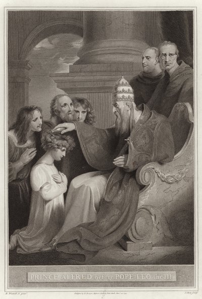 Prince Alfred before Pope Leo III by English School