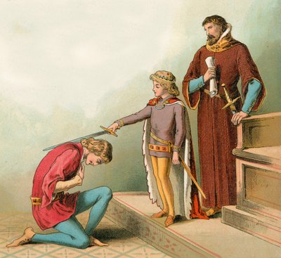 Prince Edward Creating Knighthoods at the Age of Six by English School