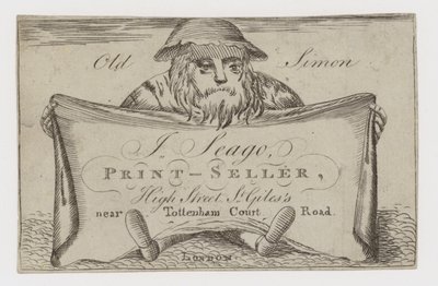 J Seago Printseller, trade card by English School