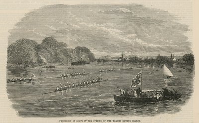 Procession of Boats at the Opening of the Thames Rowing Season by English School