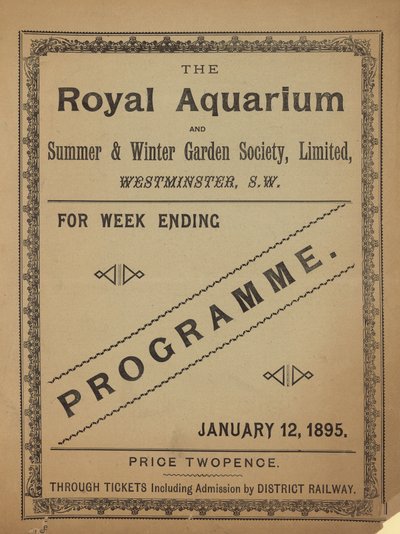 Programme for The Royal Aquarium by English School