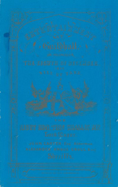 Programme for Dinner at the Guildhall, London, on 8 December 1852 by English School