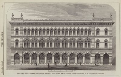 Proposed New General Post Office, Sydney, New South Wales (engraving) by English School