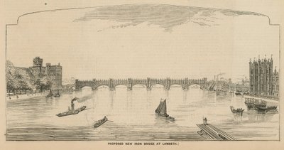 Proposed New Iron Bridge at Lambeth by English School