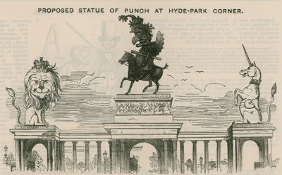 Proposed statue of Punch at Hyde Park Corner by English School