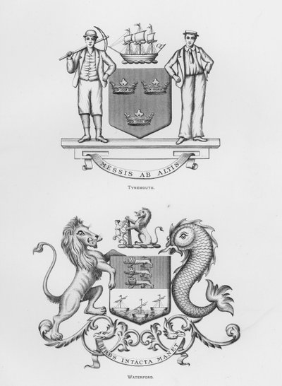 Public Arms: Tynemouth; Waterford (engraving) by English School