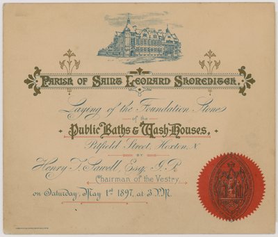 Public Baths and Wash Houses, Pitfield Street, Hoxton by English School