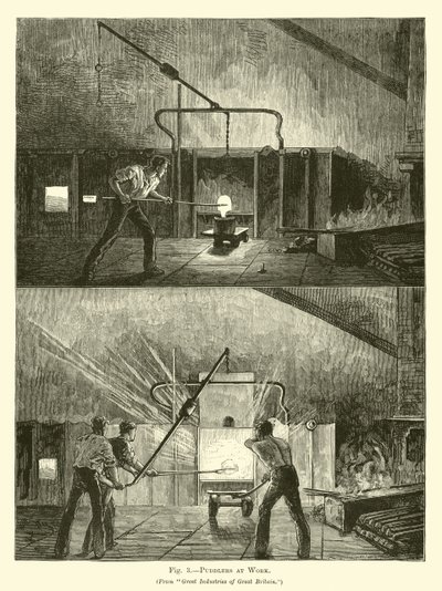 Puddlers at Work by English School