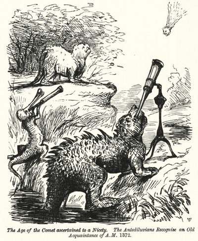 Dinosaurs Watching a Comet by English School