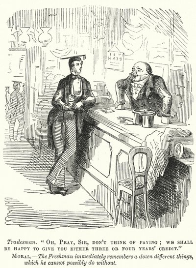 Freshman University Student Negotiating with a Shopkeeper by English School
