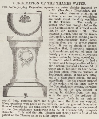 Purification of the Thames Water by English School
