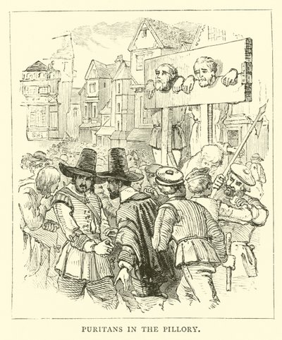 Puritans in the pillory by English School