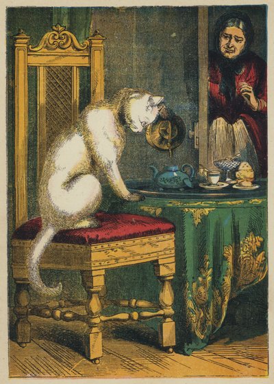 Puss Making Tea by English School