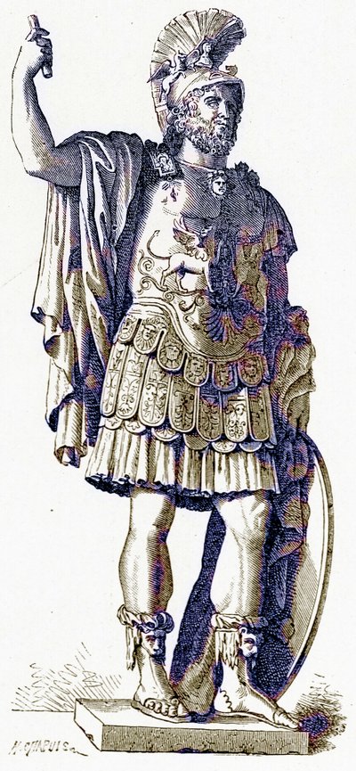 Pyrrhus, Illustration from History of Rome by Victor Duruy, Published 1884 by English School