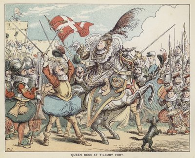 Queen Bess and Tilbury Fort by English School
