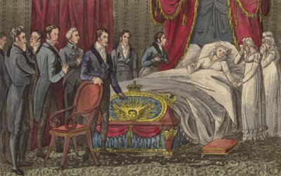 Queen Caroline on Her Deathbed, Brandenburg House, Hammersmith, London by English School