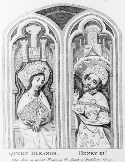 Queen Eleanor and Henry III, taken from an ancient window in the Church of Boxhill, Sussex by English School
