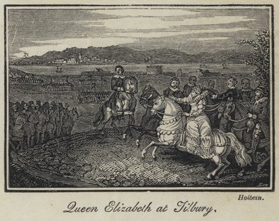 Queen Elizabeth at Tilbury by English School