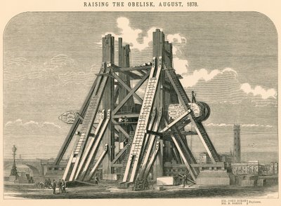 Raising the Obelisk, August 1878 by English School