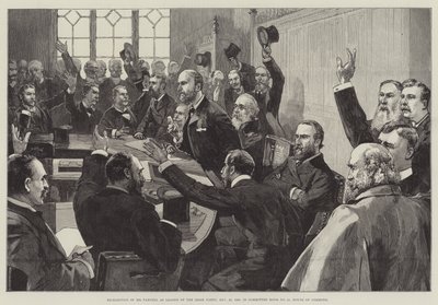 Re-Election of Mr. Parnell as Leader of the Irish Party, 25 November 1890, in Committee Room No. 15, House of Commons by English School