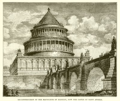 Reconstruction of the Mausoleum of Hadrian, Now the Castle of Saint Angelo by English School