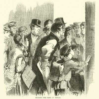 Reading the News at Berlin, November 1870 by English School
