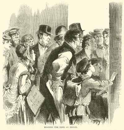 Reading the News at Berlin, November 1870 by English School
