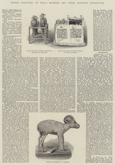 Recent Discovery of Royal Mummies and Other Egyptian Antiquities by English School
