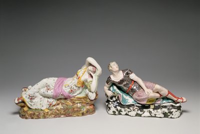Reclining Figures of Cleopatra (69-30 BC) and Mark Antony (c.82-30 BC), Staffordshire, c.1810-20 by English School