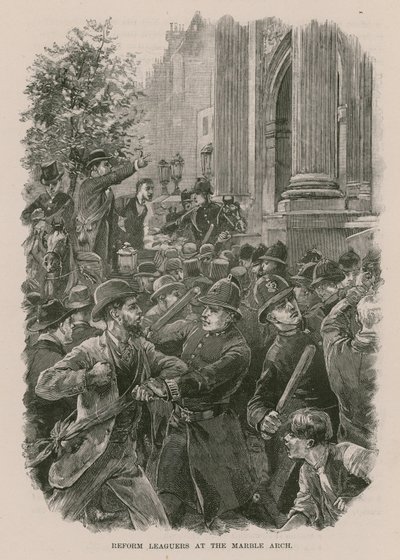 Reform League marchers at the Marble Arch, London by English School