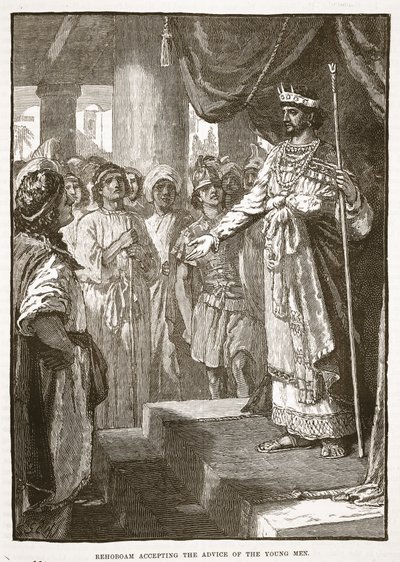 Rehoboam Accepting the Advice of the Young Men by English School