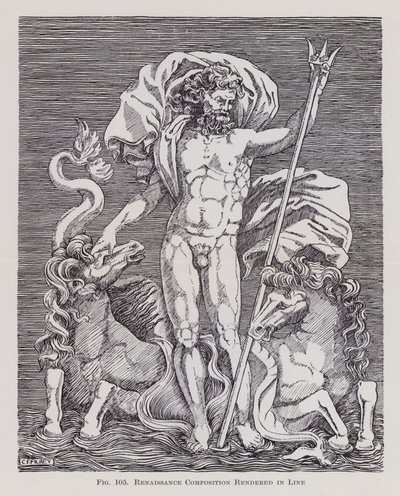 Renaissance Composition Rendered in Line by English School