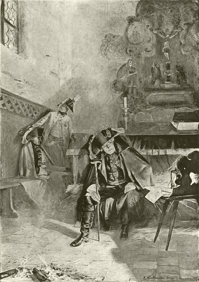 Repulsed at Torgau - Frederick Waiting for Morning (engraving) by English School