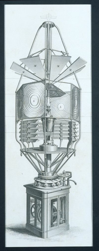 Revolving Dioptric Apparatus for a Lighthouse, from Cyclopaedia of Useful Arts & Manufactures edited by Charles Tomlinson, c.1880s by English School