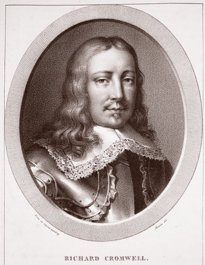 Richard Cromwell, engraved by de Langlume by English School