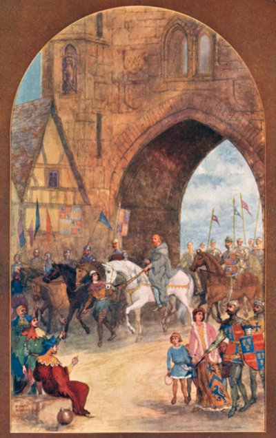 Richard II taken prisoner by Henry Bolingbroke brought to Chester by English School