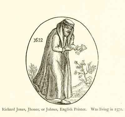 Richard Jones, English Printer, Was living in 1571 by English School