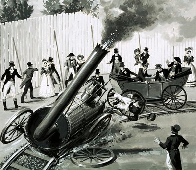 Richard Trevithick built a small circular railway in London to introduce people to rail travel by English School