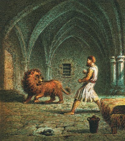 Richard the First and a Lion by English School