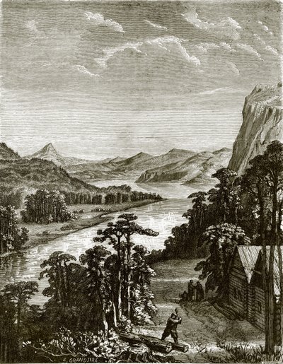 River Amoor and King-Gan Mountains by English School