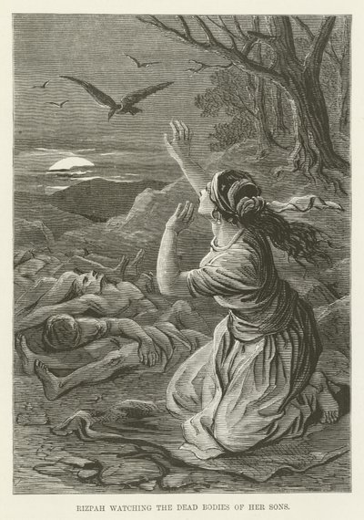Rizpah Watching the Dead Bodies of Her Sons by English School