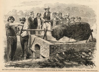 Roasting an Ox Near Lynn by English School